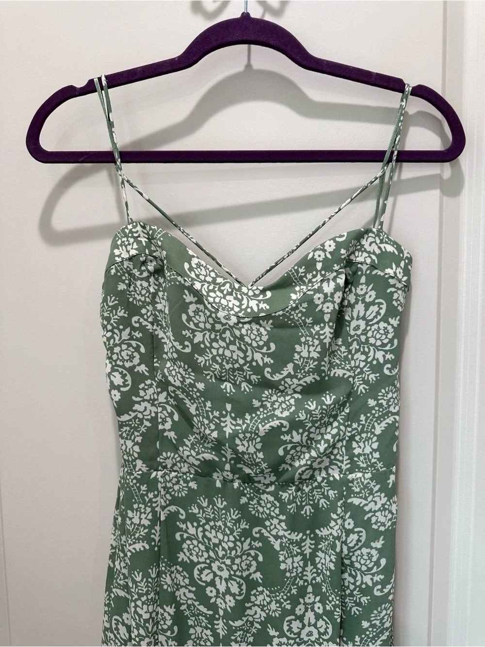 Abercrombie and Fitch green and white Camille Tie-Back Gown size large